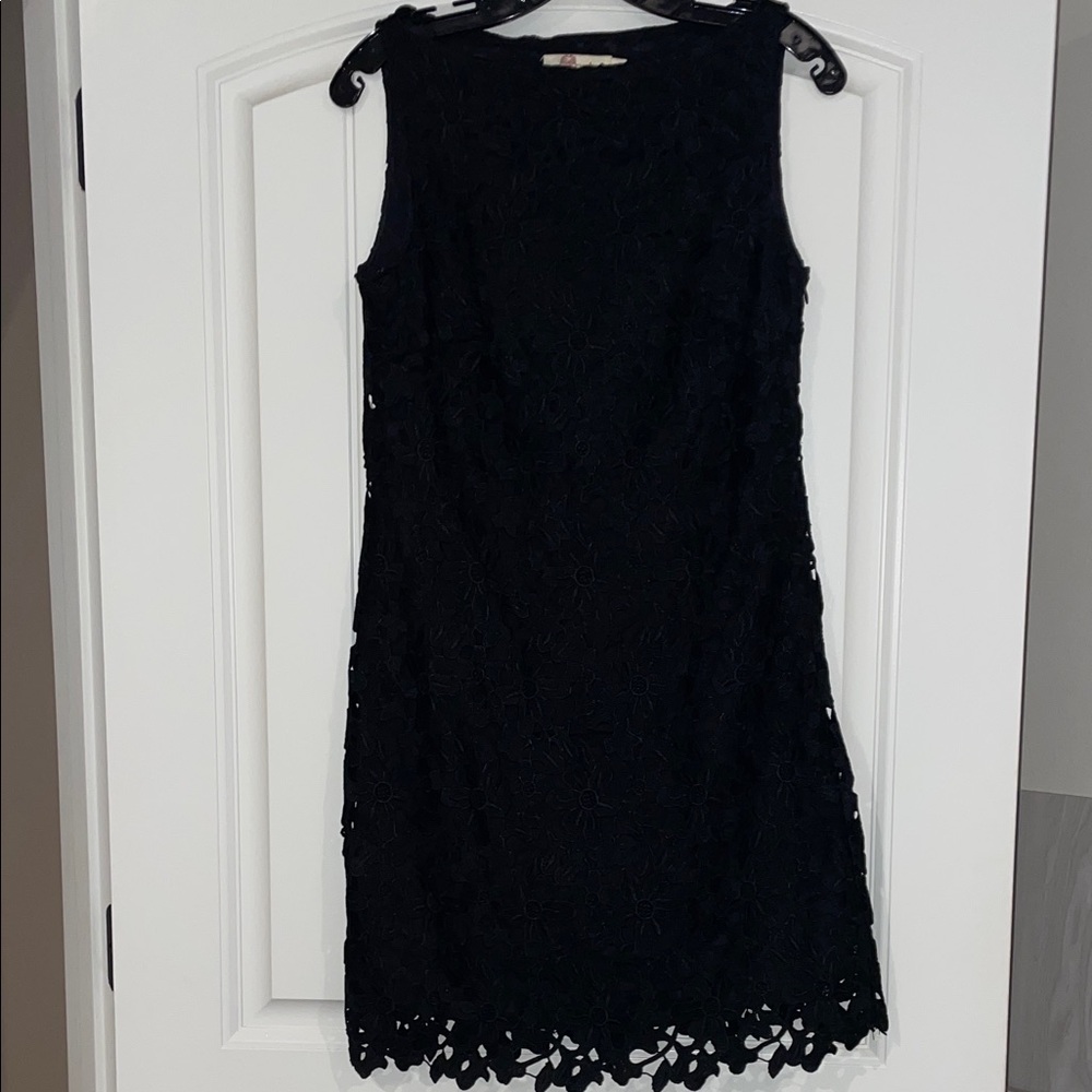 Aryeh Midnight Floral Lace Midi Dress